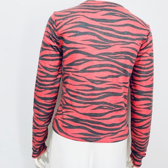 BP Nordstrom red tango zebra stripe cozy thermal top (NWOT) - Picture 5 of 9